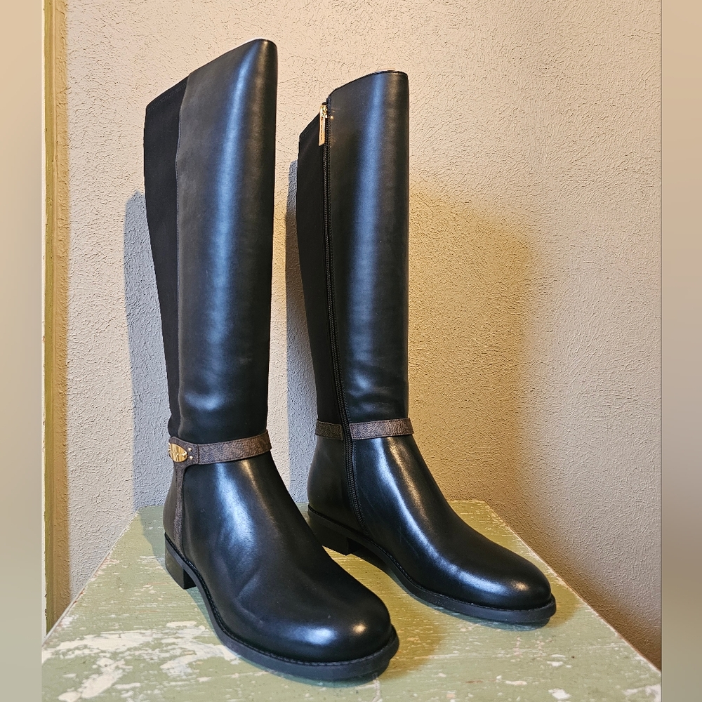 Michael Kors Finley Leather Riding Boot 7.5 NWOT